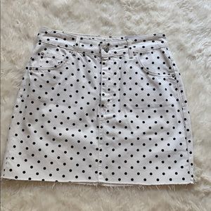 Polka Dot Denim Skirt